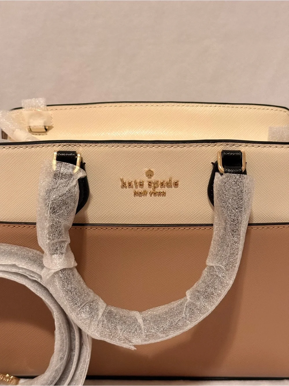 Kate Spade Madison Small Satchel Toasted Hazelnut Leather Top Handle Bag